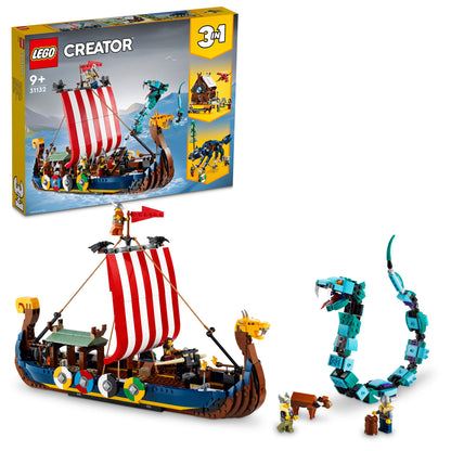 LEGO® Creator 3-in-1 Viking Ship and the Midgard Serpent - Bộ Đồ Chơi Lắp Ráp Tàu Viking (31132) LEGO - ảnh 3 - Lego