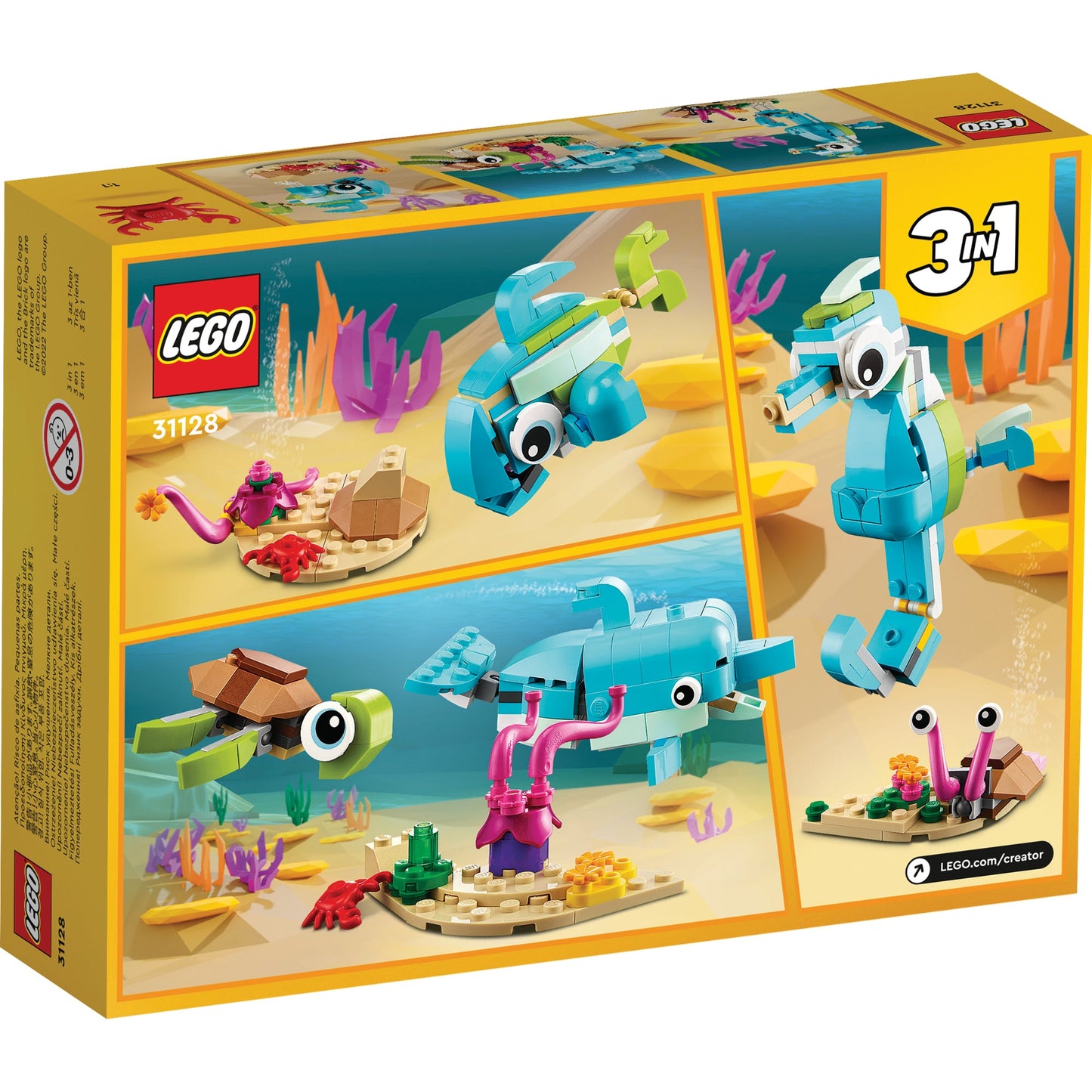 LEGO® Creator 3-in-1 Dolphin and Turtle - Bộ lắp ráp sinh vật biển 3 trong 1 - LEGO 31128 LEGO - ảnh 4 - LEGO Creator 3-in-1