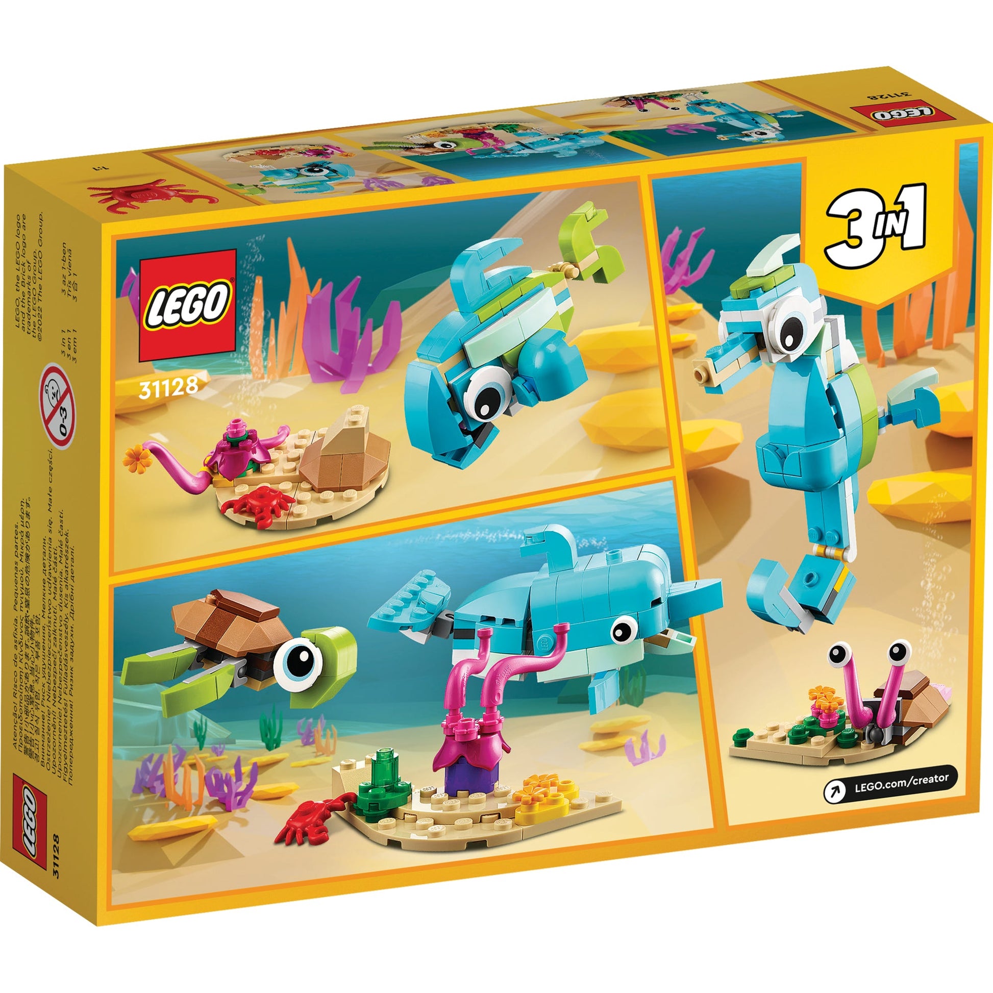 LEGO® Creator 3-in-1 Dolphin and Turtle - Bộ lắp ráp sinh vật biển 3 trong 1 - LEGO 31128 LEGO - ảnh 4 - LEGO Creator 3-in-1