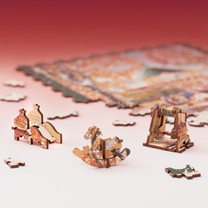 Rowood Golden Autumn Carousel Wooden Jigsaw Puzzle TA008 - Mô hình lắp ráp gỗ 3D Vòng quay ngựa gỗ - Rolife