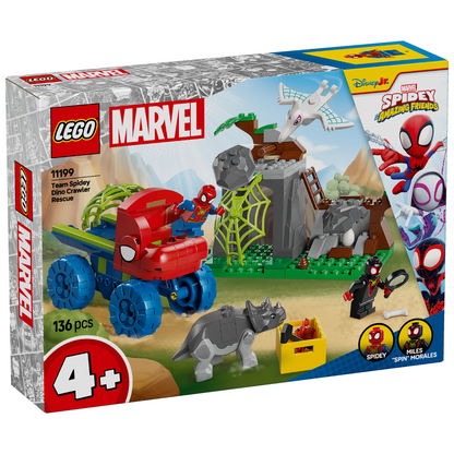 LEGO® Marvel Spidey And His Amazing Friends Team Spidey Dino Crawler Rescue - Đồ Chơi Lắp Ráp Xe Giải Cứu Khủng Long LEGO 11199 - Hình ảnh sản phẩm