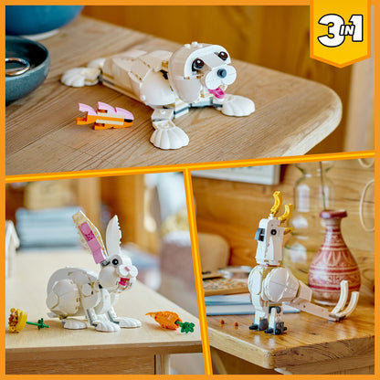 LEGO® Creator 3-in-1 White Rabbit - Bộ Lắp Ráp Đồ Chơi Động Vật 3 Trong 1 LEGO 31133