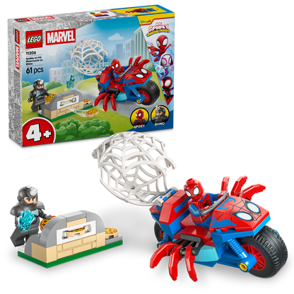 LEGO® Marvel Spidey And His Amazing Friends Spidey on his Motorcycle vs. Rhino - Đồ chơi lắp ráp Xe Mô Tô Nhện 11206 LEGO - ả