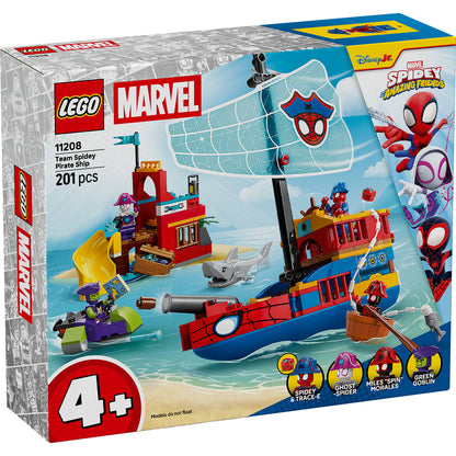LEGO® Marvel Spidey and His Amazing Friends Team Spidey Pirate Ship - Đồ Chơi Lắp Ráp Tàu Hải Tặc 11208 - Hình ảnh sản phẩm