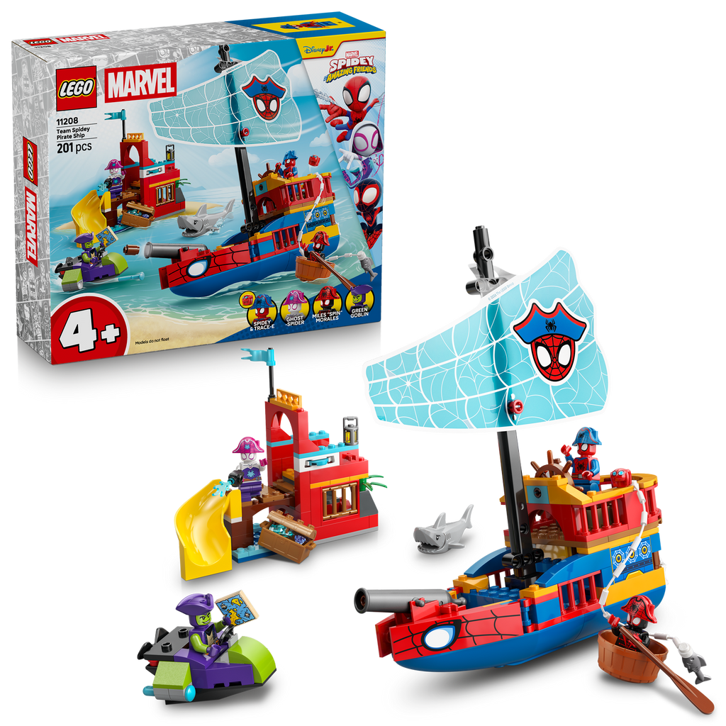 LEGO® Marvel Spidey and His Amazing Friends Team Spidey Pirate Ship - Đồ Chơi Lắp Ráp Tàu Hải Tặc 11208