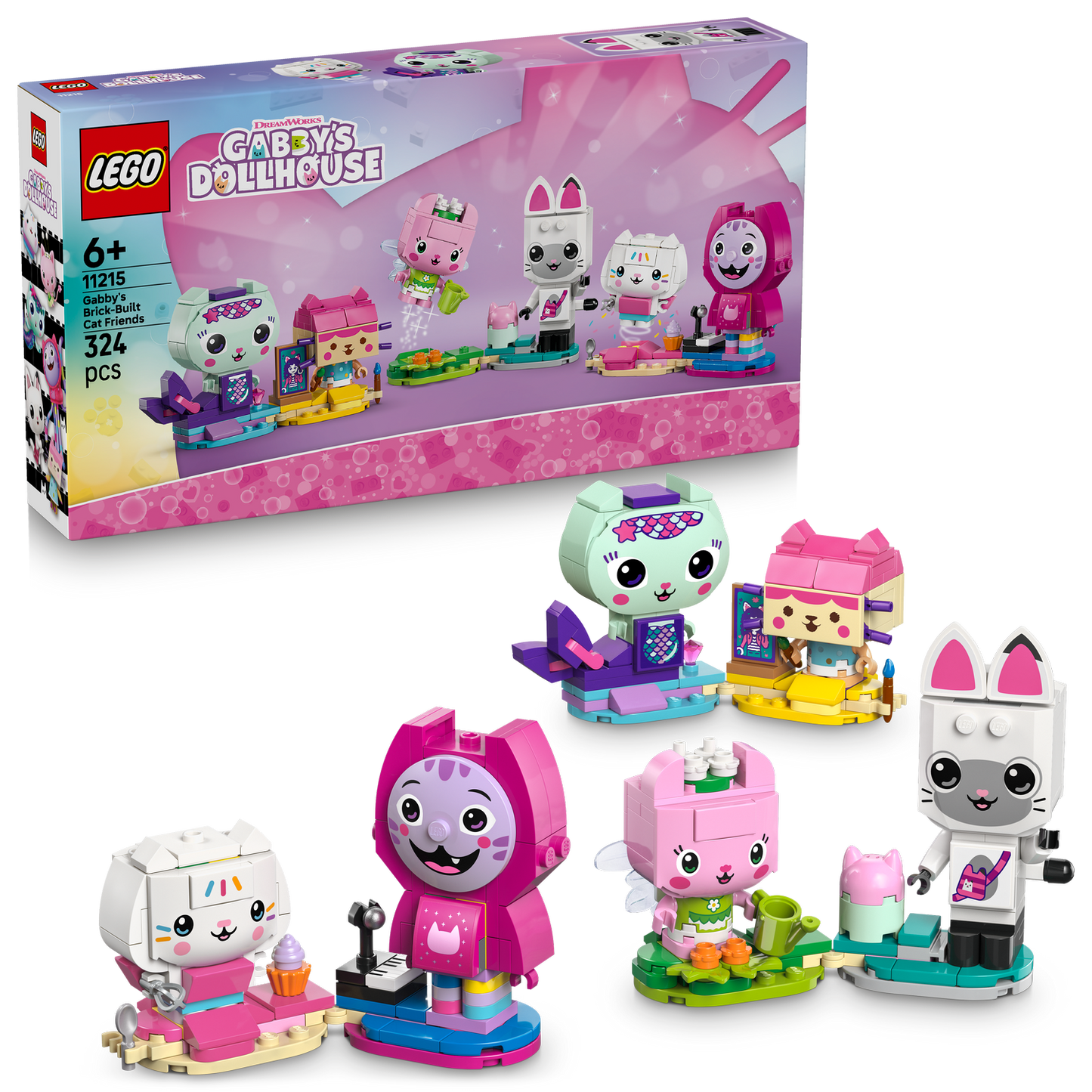 LEGO® Gabby’s Dollhouse Gabby’s Brick-Built Cat Friends - Bộ lắp ráp mô hình mèo - LEGO 11215 LEGO - ảnh 3 - Đồ chơi lắp ráp
