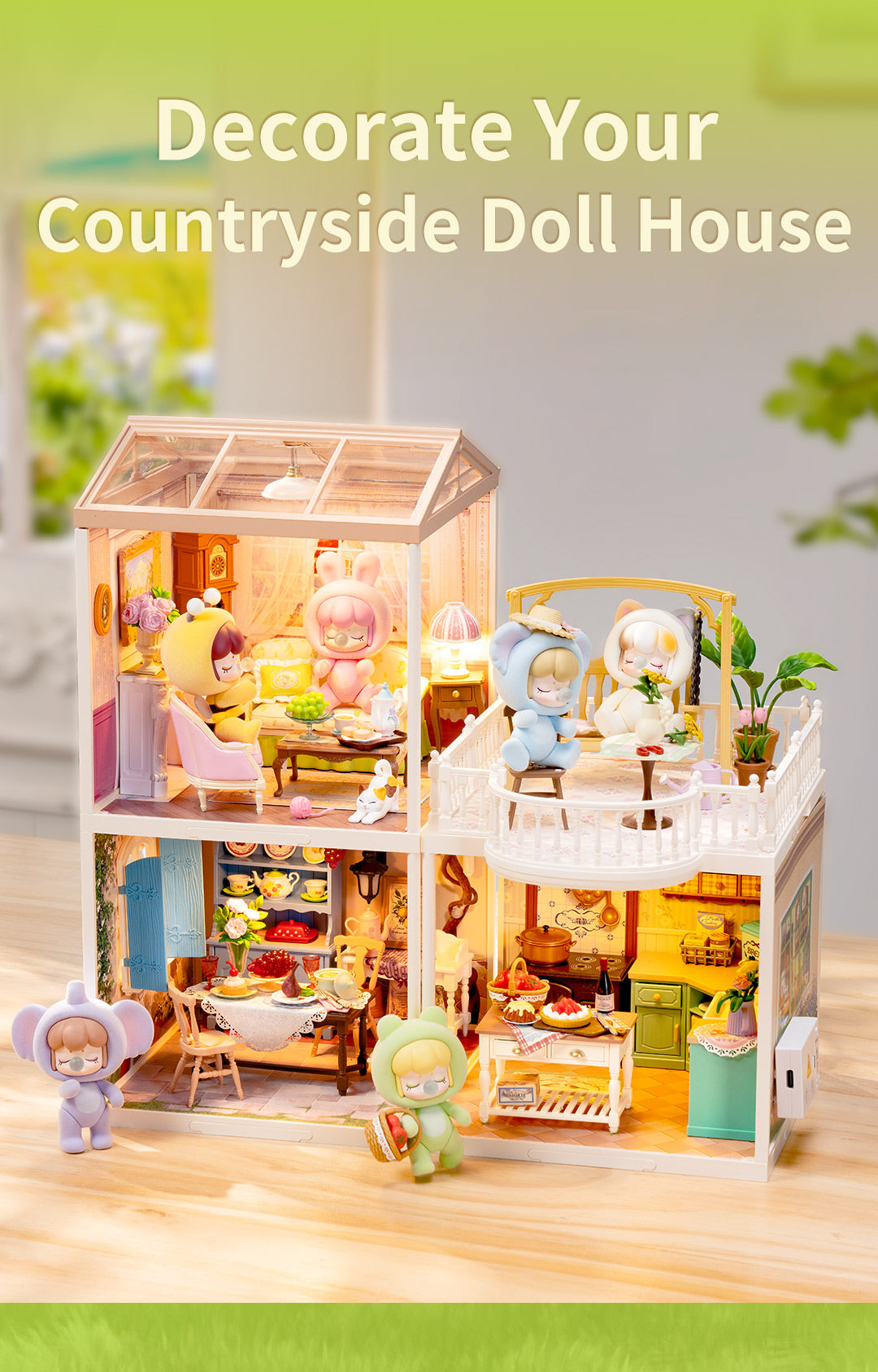 Rolife Holiday Tea Time DIY Miniature House DW023 - Nhà Mô Hình Mini DIY Tự Lắp Ráp - Rolife