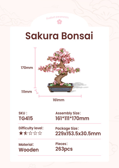 Rolife 3D Wooden Puzzle - Sakura Bonsai TG415 - Mô hình lắp ráp gỗ 3D - Rolife