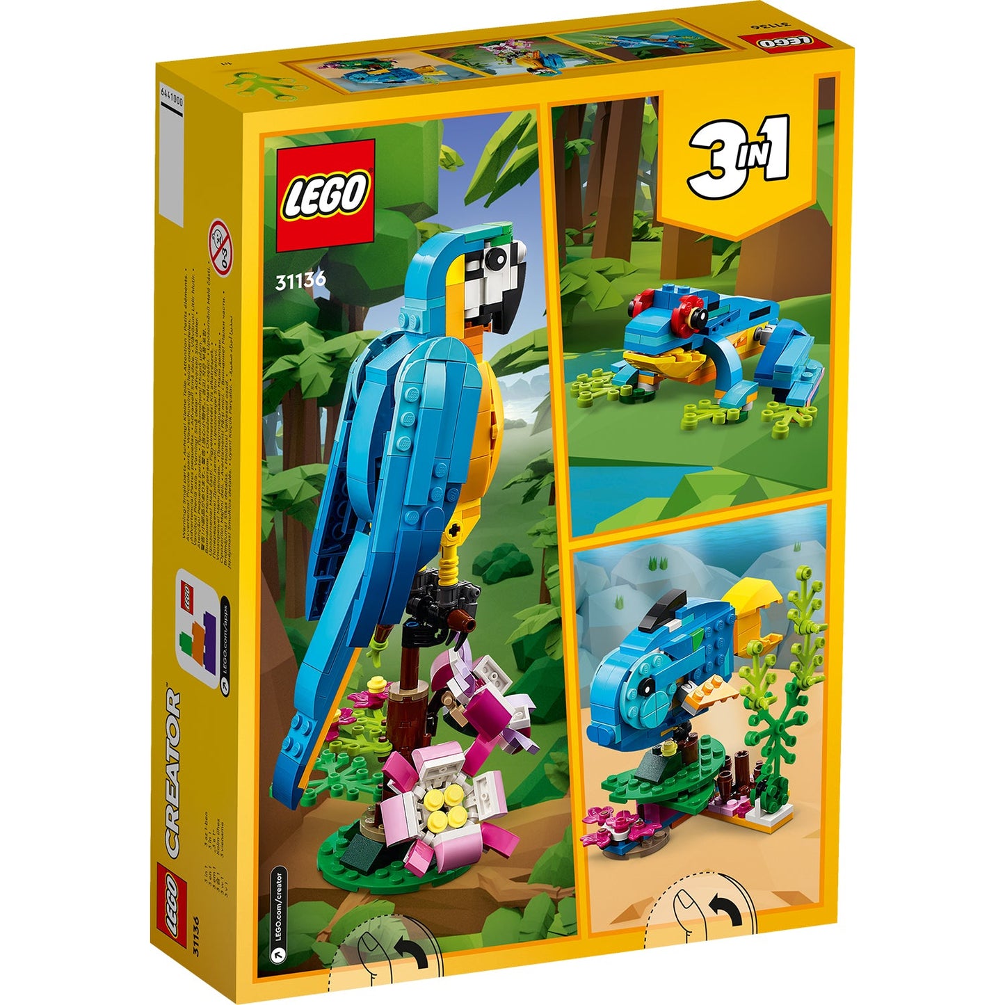 LEGO® Creator 3-in-1 Exotic Parrot Lắp Ráp Vẹt Nhiệt Đới LEGO 31136