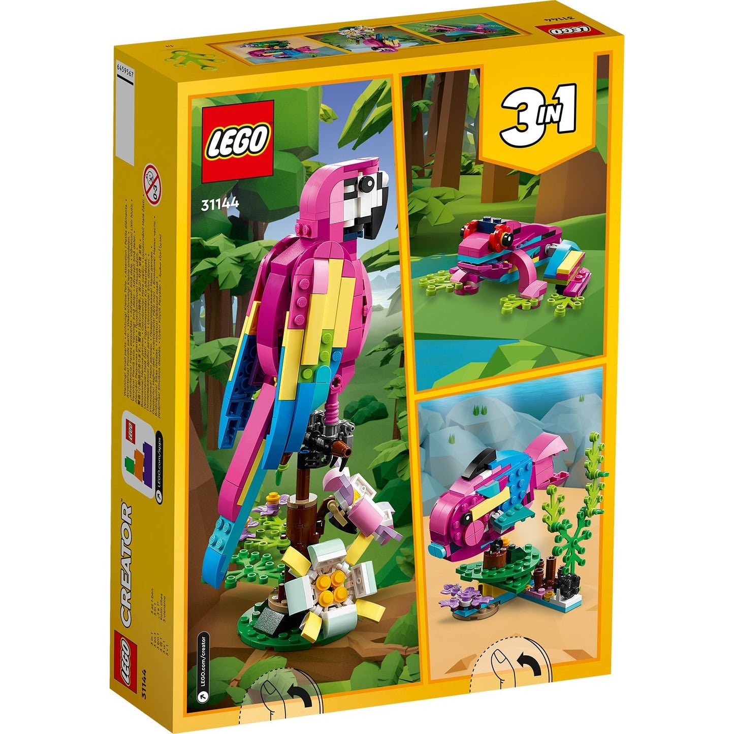 LEGO® Creator 3-in-1 Exotic Pink Parrot - Đồ Chơi Lắp Ráp Vẹt Hồng 3-trong-1 LEGO 31144 LEGO - ảnh 5 - LEGO® Creator 3-in-1
