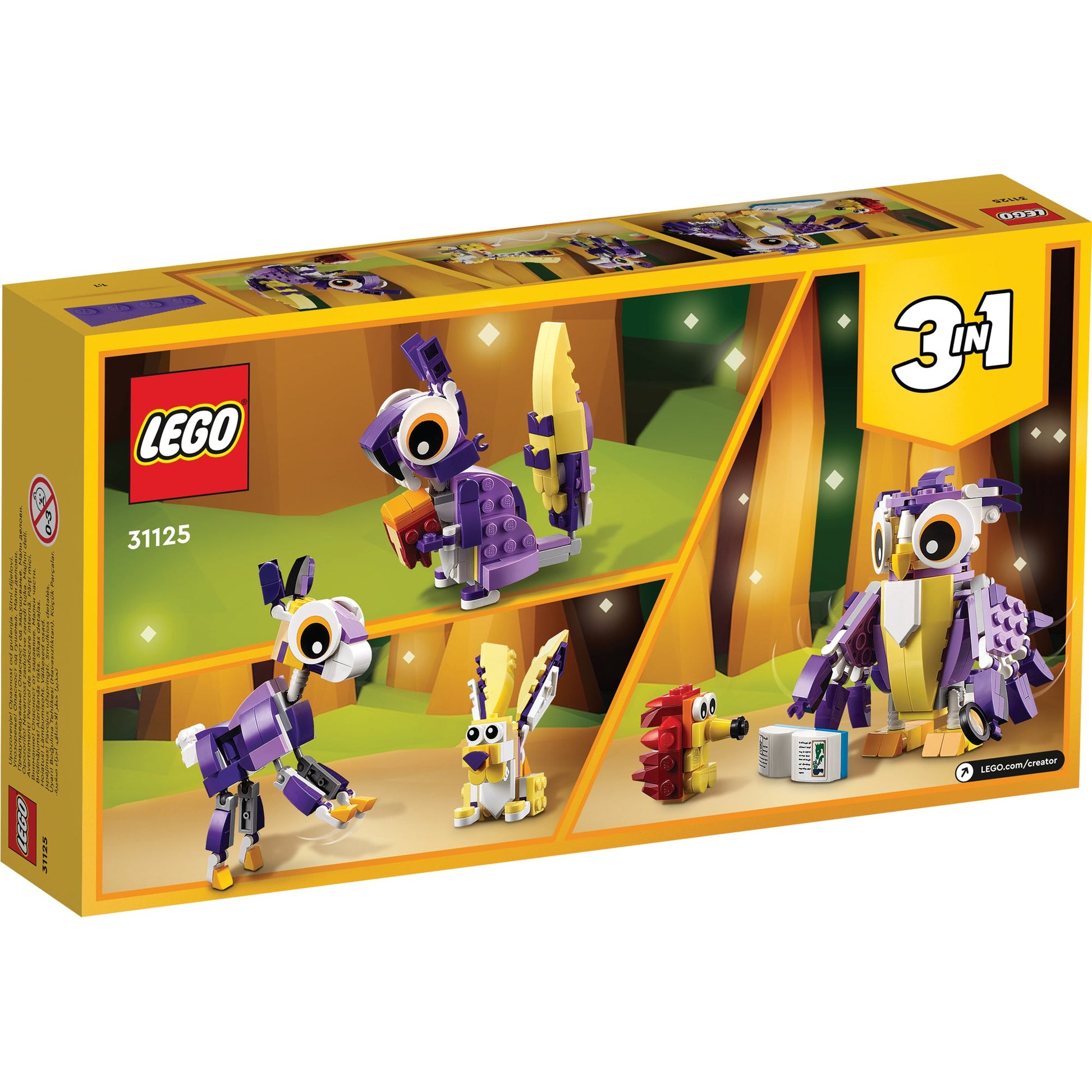 LEGO® Creator 3-in-1 Fantasy Forest Creatures - Lắp ráp Sinh vật Rừng Phép thuật LEGO 31125 LEGO - ảnh 5 - LEGO Set