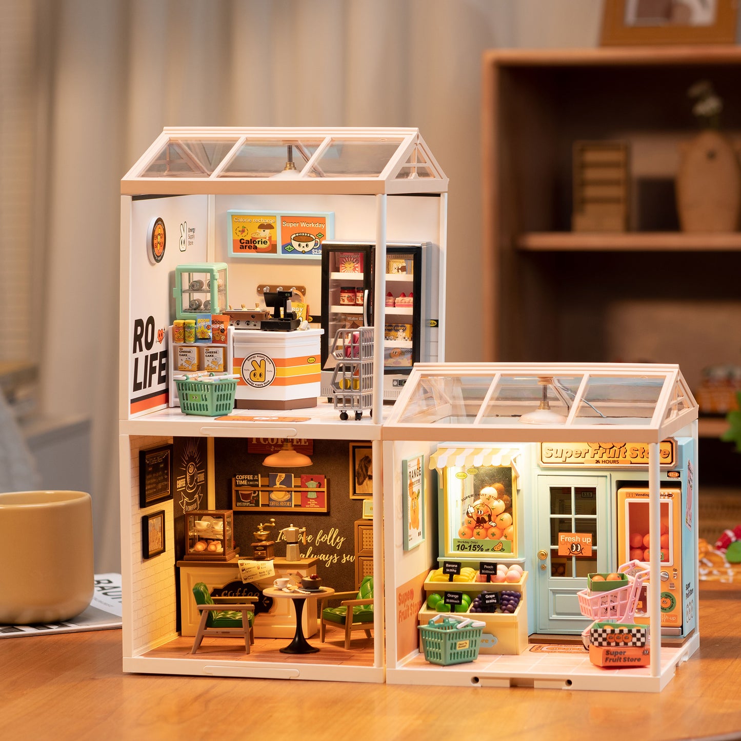 Rolife Plastic Miniature House - Daily Inspiration Cafe DW001B - Mô hình lắp ráp DIY - Rolife