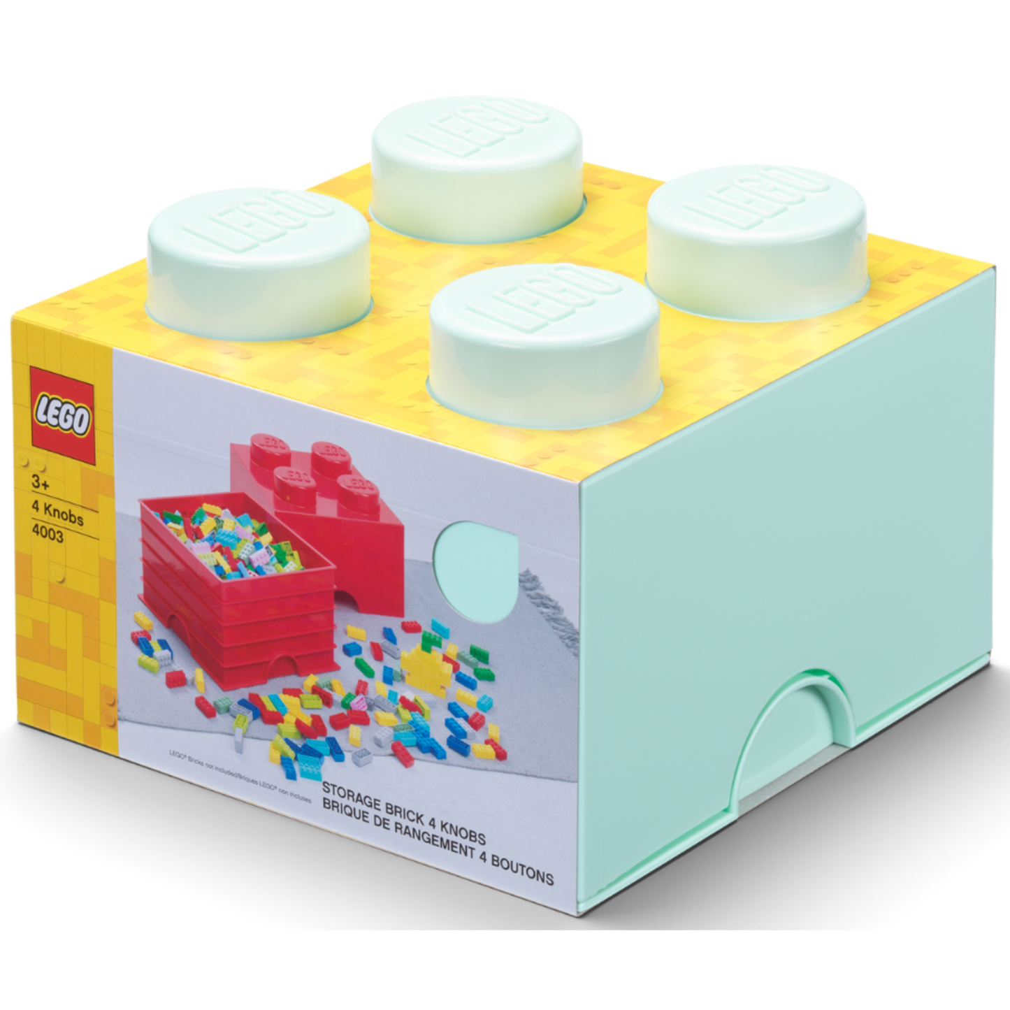 LEGO Storage Brick 4 Stud - Aqua - Hộp Lưu Trữ LEGO 4 Nút Chính Hãng - Hình ảnh sản phẩm