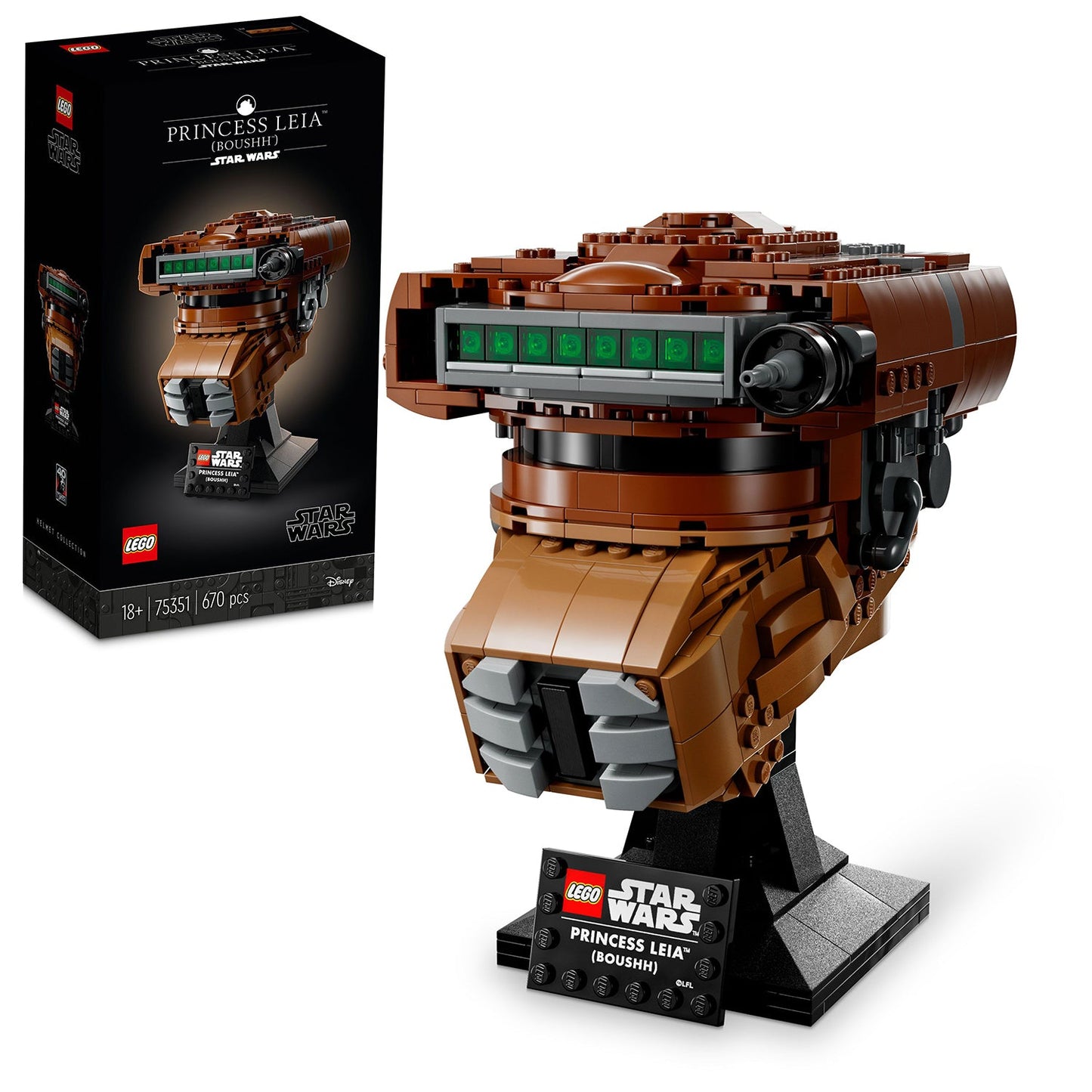 LEGO® Star Wars™ Princess Leia™ (Boushh™) Helmet - Mô hình Mũ Bảo Hiểm Công Chúa Leia - LEGO 75351