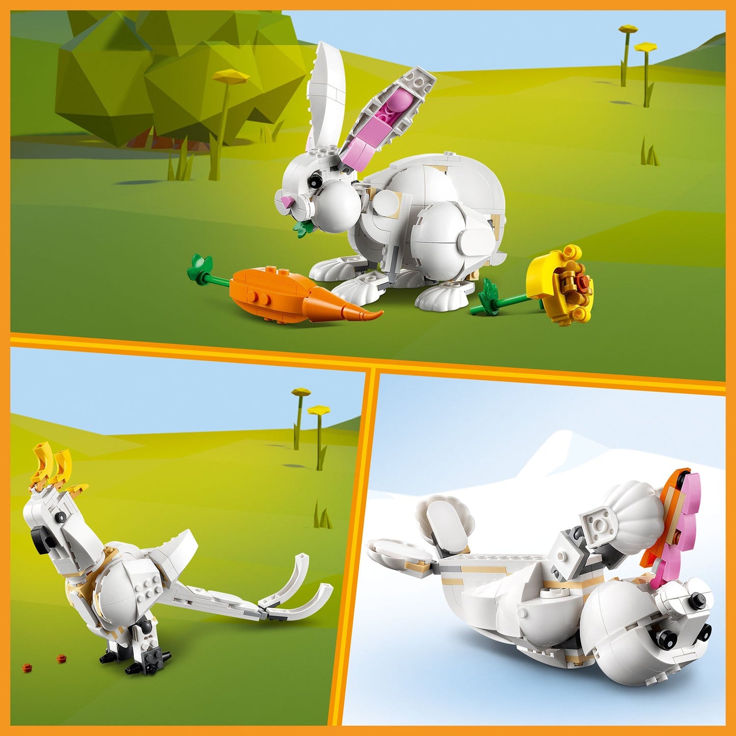 LEGO® Creator 3-in-1 White Rabbit - Bộ Lắp Ráp Đồ Chơi Động Vật 3 Trong 1 LEGO 31133