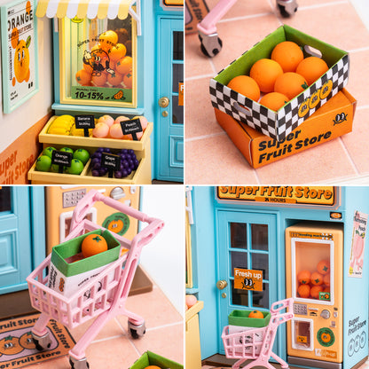 Rolife Super Fruit Store Super Creator Miniature House DW003 - Mô hình nhà búp bê mini nhựa lắp ráp DIY - Rolife