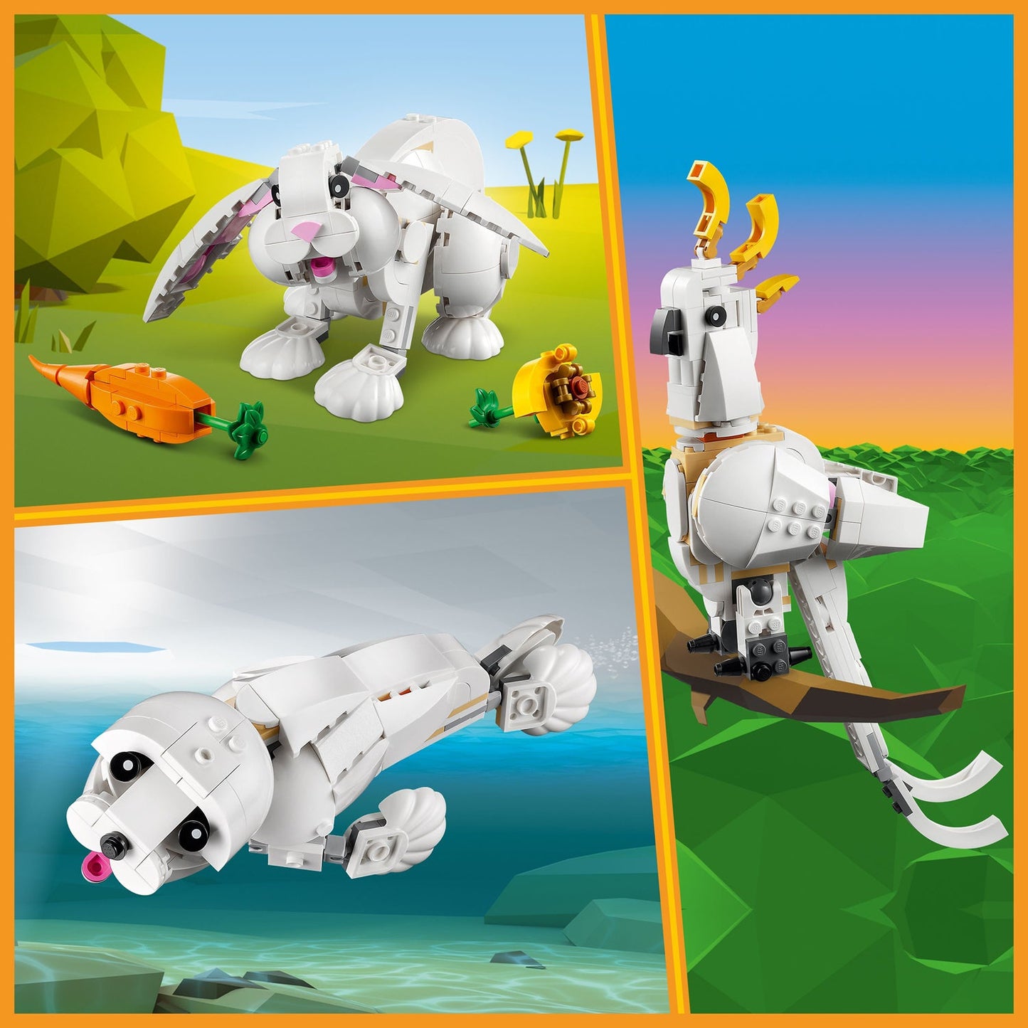 LEGO® Creator 3-in-1 White Rabbit - Bộ Lắp Ráp Đồ Chơi Động Vật 3 Trong 1 LEGO 31133