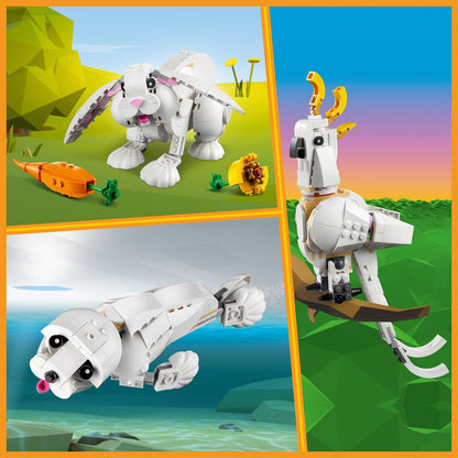 LEGO® Creator 3-in-1 White Rabbit - Bộ Lắp Ráp Đồ Chơi Động Vật 3 Trong 1 LEGO 31133