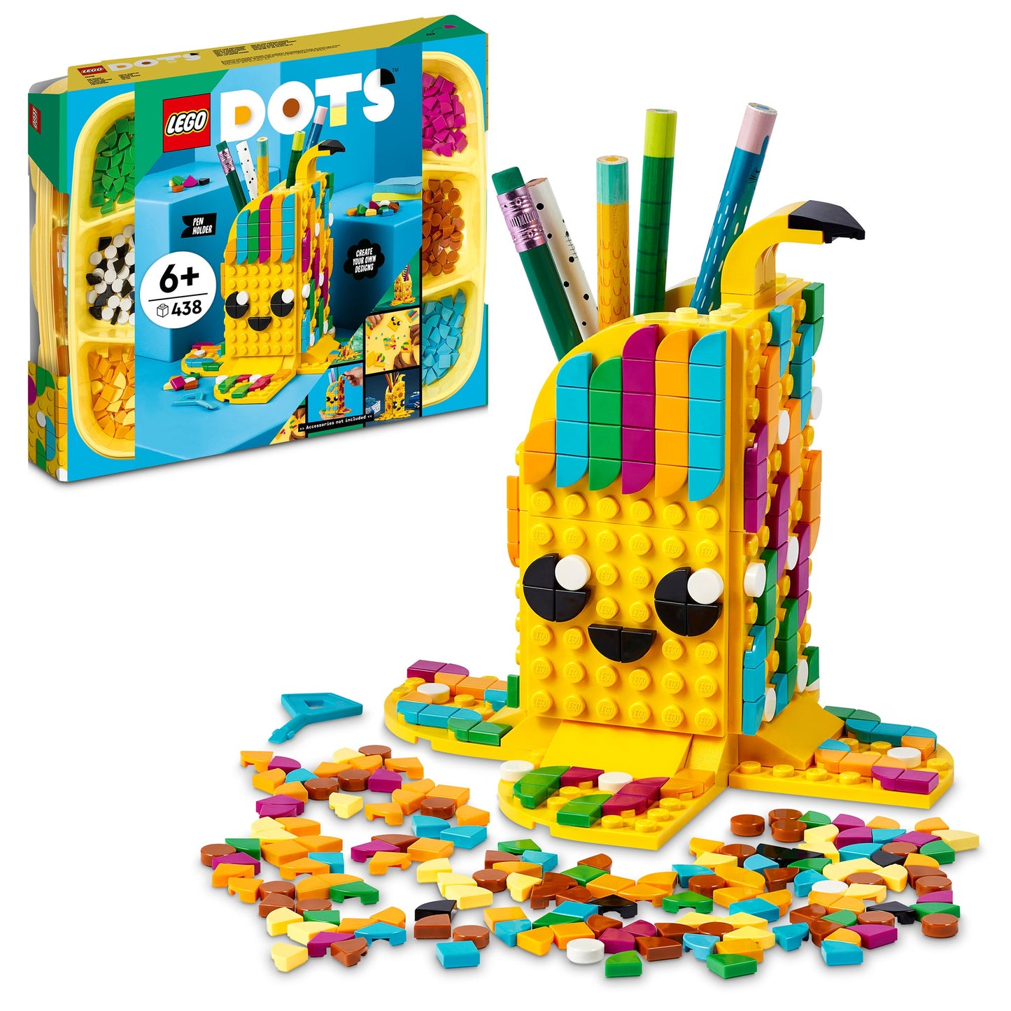 LEGO® DOTS™ Cute Banana Pen Holder - Khay Cắm Bút Hình Chuối Sáng Tạo - LEGO 41948