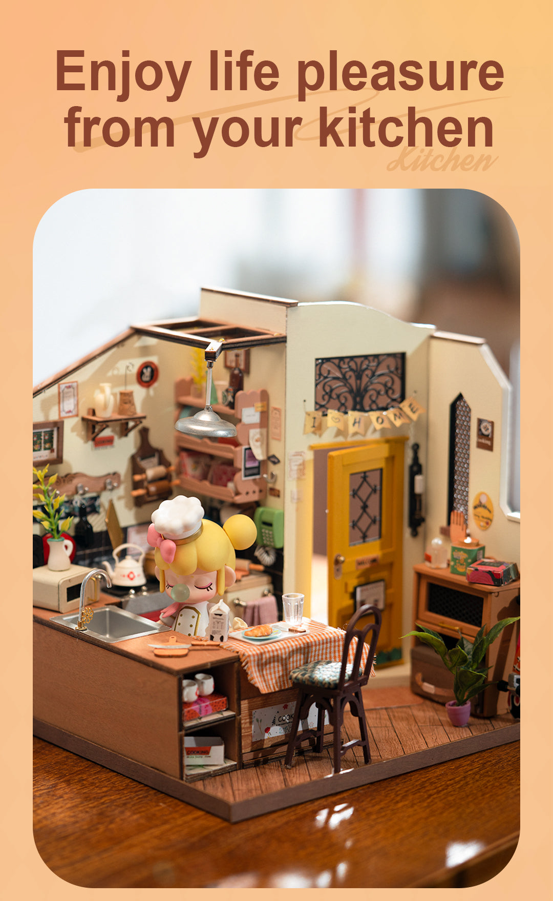 Rolife DIY Miniature House - Cozy Kitchen DG159 - Mô hình nhà gỗ tí hon DIY - Rolife DG159