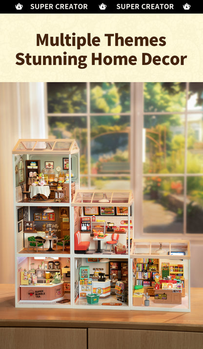 Rolife Sweet Sips Tea DW011 - Mô hình tiệm trà thu nhỏ Super Creator - Rolife