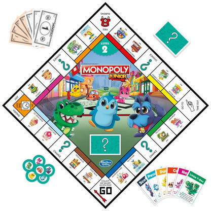 Monopoly Junior - Cờ Tỷ Phú Cho Trẻ Em (Bàn Cờ 2 Mặt, 2 Trong 1)