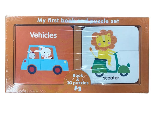 First Learning Book And Puzzle Set: Vehicles (July)