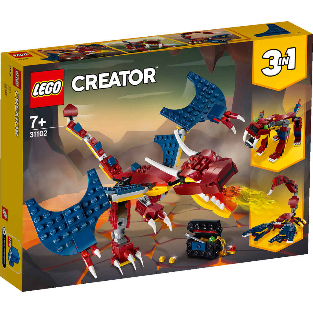 LEGO® Creator 3-in-1 Fire Dragon - Đồ chơi lắp ráp Rồng Lửa 3-trong-1 - LEGO 31102 - Góc nhìn khác 3