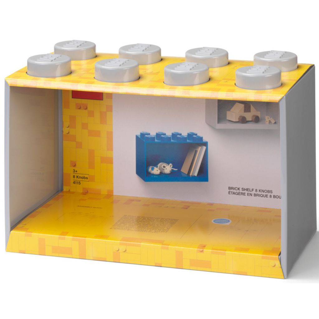 LEGO® 8-Stud Brick Shelf - Medium Stone Grey - Kệ Trang Trí Viên Gạch LEGO - LEGO 41151740 - Hình ảnh sản phẩm
