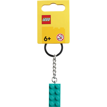 LEGO® Keyring 2x4 Stud – Bright Bluish Green - Móc Khóa Viên Gạch LEGO Chính Hãng - Hình ảnh sản phẩm