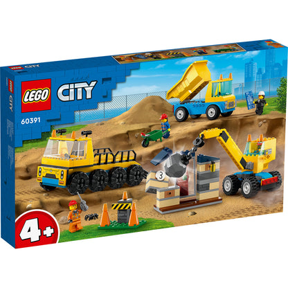 LEGO® City Construction Trucks and Wrecking Ball Crane - Bộ Đồ Chơi Xe Công Trình Và Cần Cẩu Phá Dỡ LEGO 60391 - Hình ảnh sản phẩm