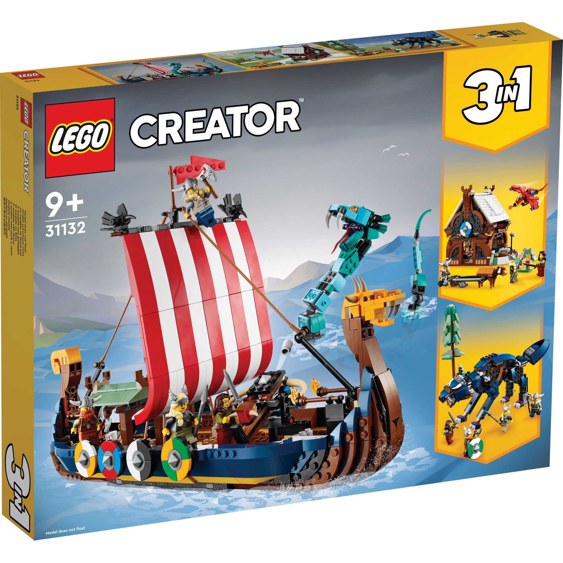 LEGO® Creator 3-in-1 Viking Ship and the Midgard Serpent - Bộ Đồ Chơi Lắp Ráp Tàu Viking (31132) - Hình ảnh sản phẩm