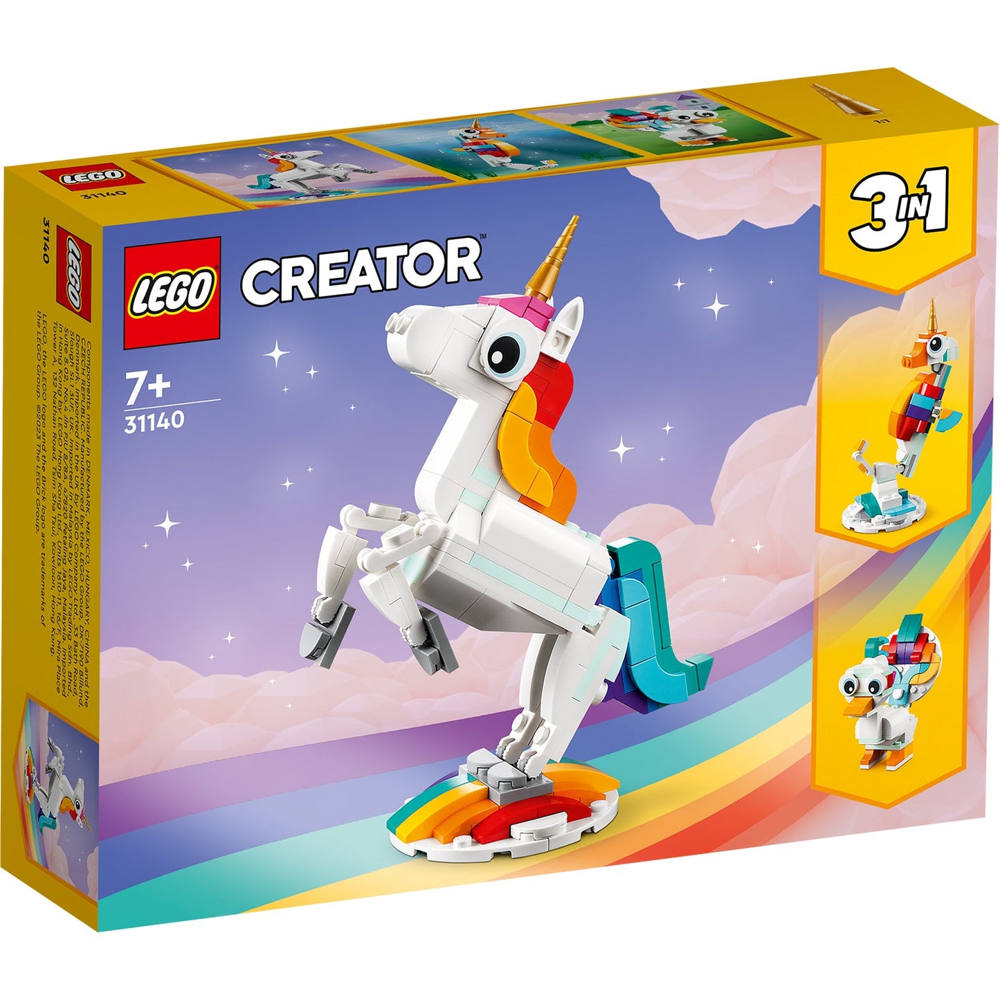 LEGO® Creator 3-in-1 Magical Unicorn - Bộ Lắp Ráp Kỳ Lân Phép Thuật - LEGO 31140 - Hình ảnh sản phẩm