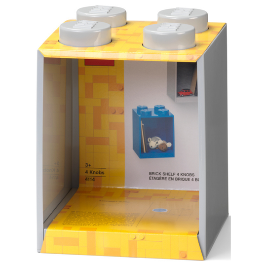 LEGO® 4-Stud Brick Shelf - Medium Stone Grey - Kệ Gạch 4 Nút Trang Trí - LEGO 41141740 - Hình ảnh sản phẩm