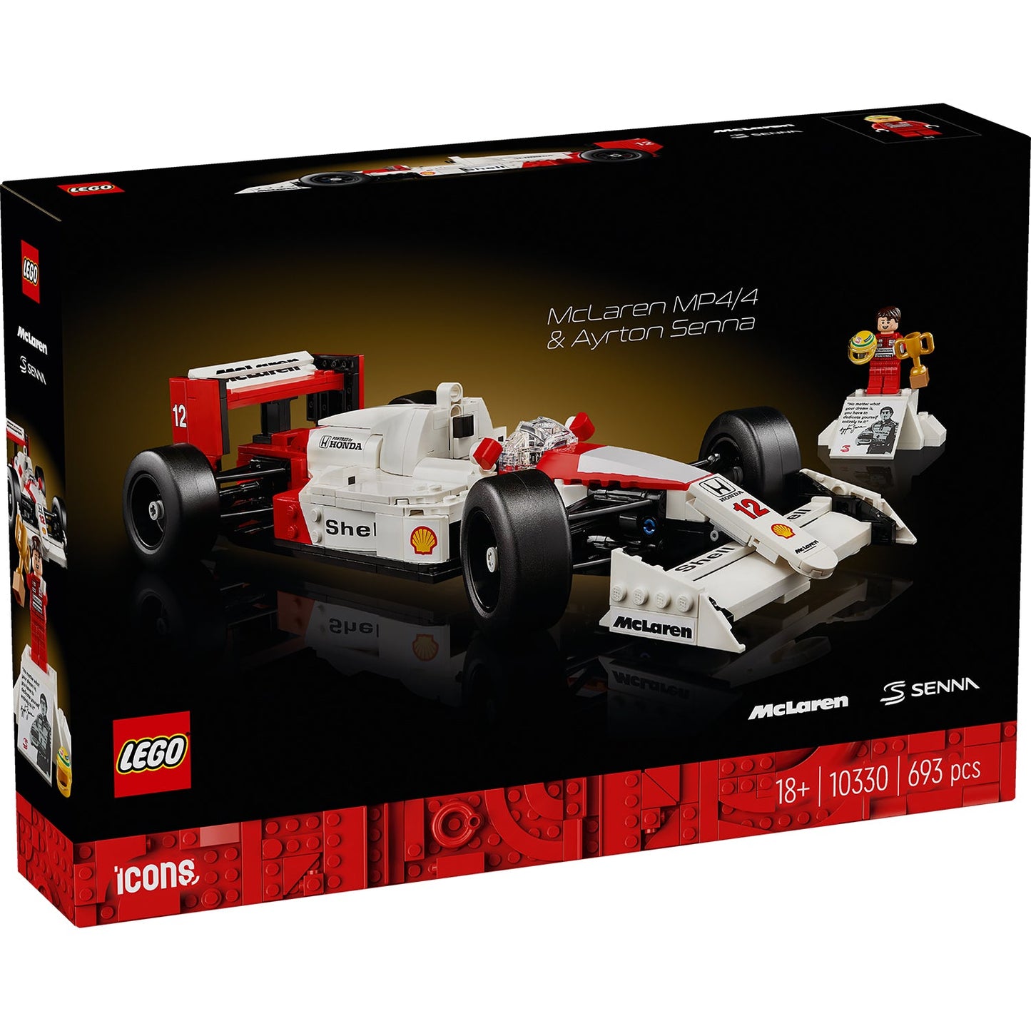LEGO® ICONS™ McLaren MP4/4 & Ayrton Senna - Mô Hình Xe Đua F1 Huyền Thoại LEGO 10330 - Hình ảnh sản phẩm