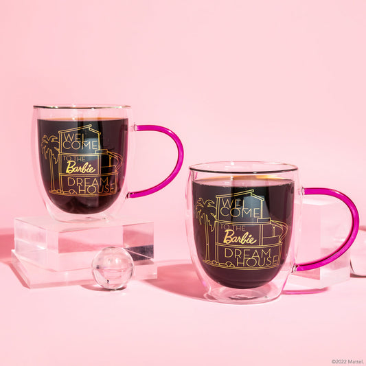 Barbie™ X Dragon Glassware® Dreamhouse™ Coffee Mugs - Bộ 2 Ly Cà Phê Hai Lớp Cao Cấp - Dragon Glassware