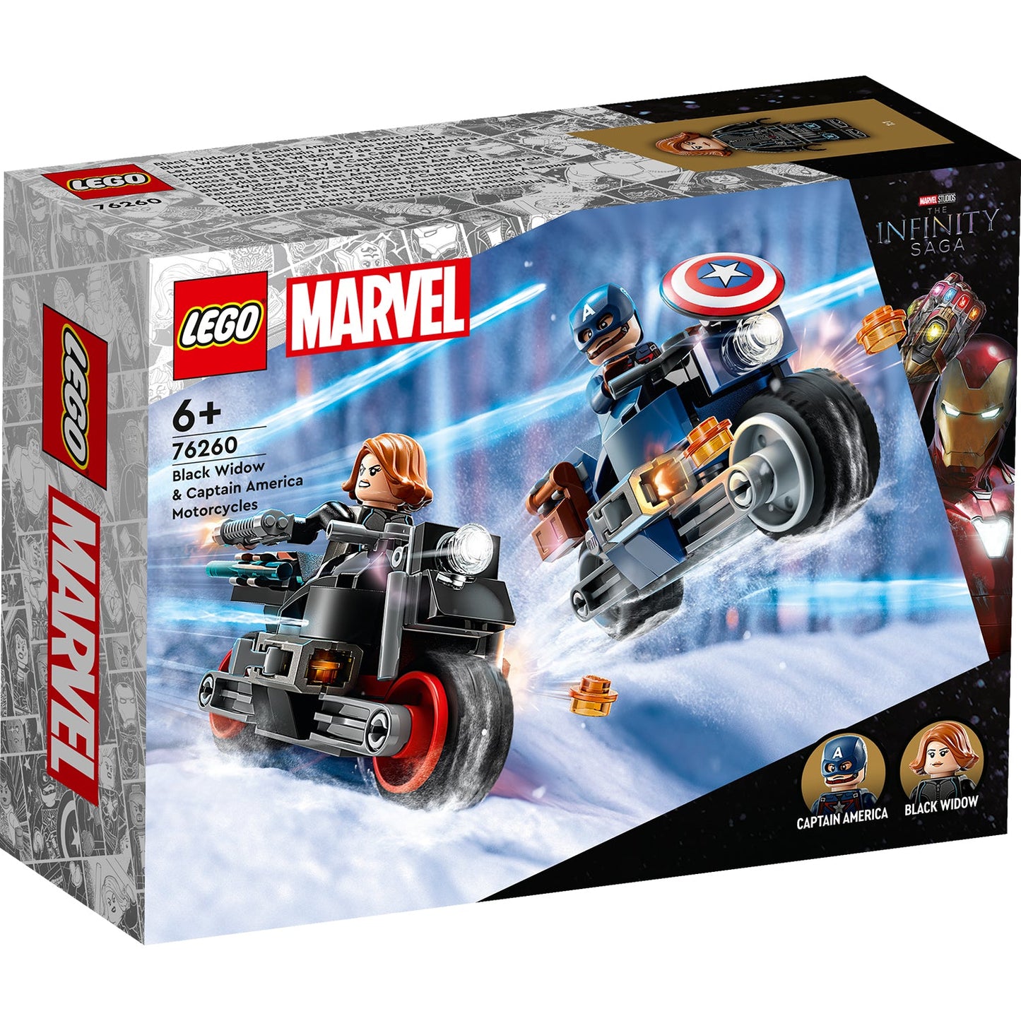 LEGO® Marvel Black Widow & Captain America Motorcycles - Đồ Chơi Lắp Ráp Mô Tô Siêu Anh Hùng 76260 - LEGO Marvel - Hình ảnh sản phẩm