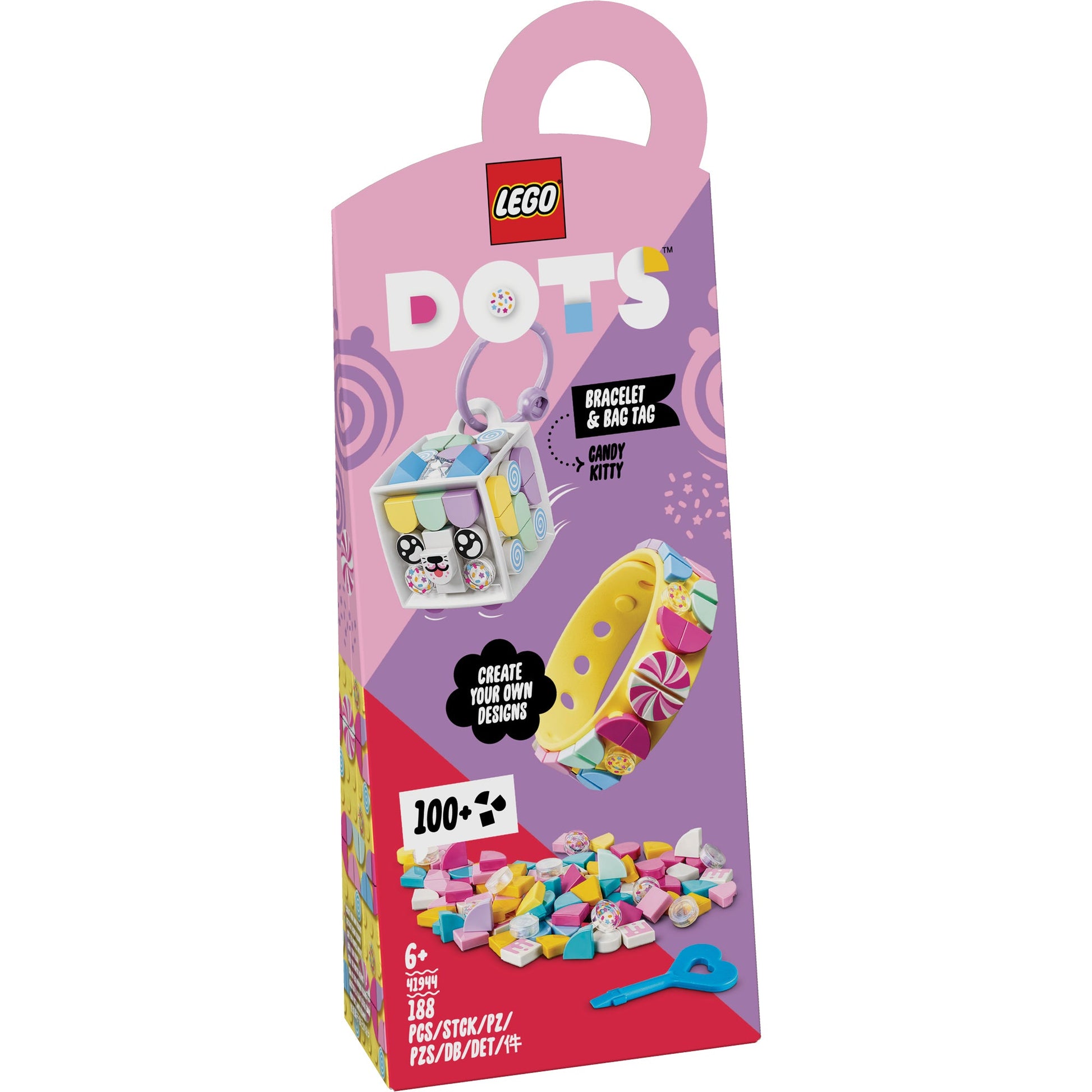 LEGO® DOTS™ Candy Kitty Bracelet & Bag Tag - Bộ Lắp Ráp Vòng Đeo Tay Và Thẻ Treo Túi - LEGO 41944 - Hình ảnh sản phẩm