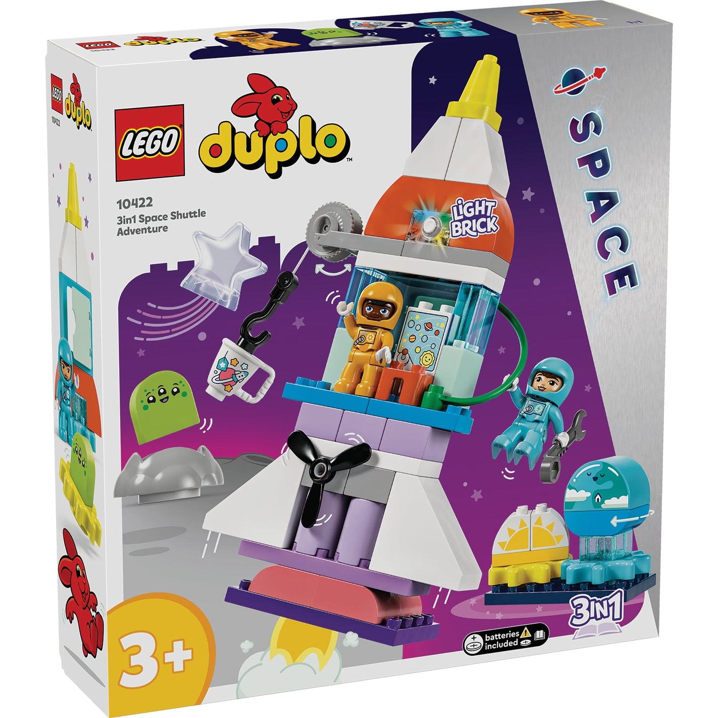 LEGO® DUPLO™ 3in1 Space Shuttle Adventure - Bộ Đồ Chơi Lắp Ráp Tên Lửa Vũ Trụ 3 Trong 1 LEGO 10422 - Hình ảnh sản phẩm