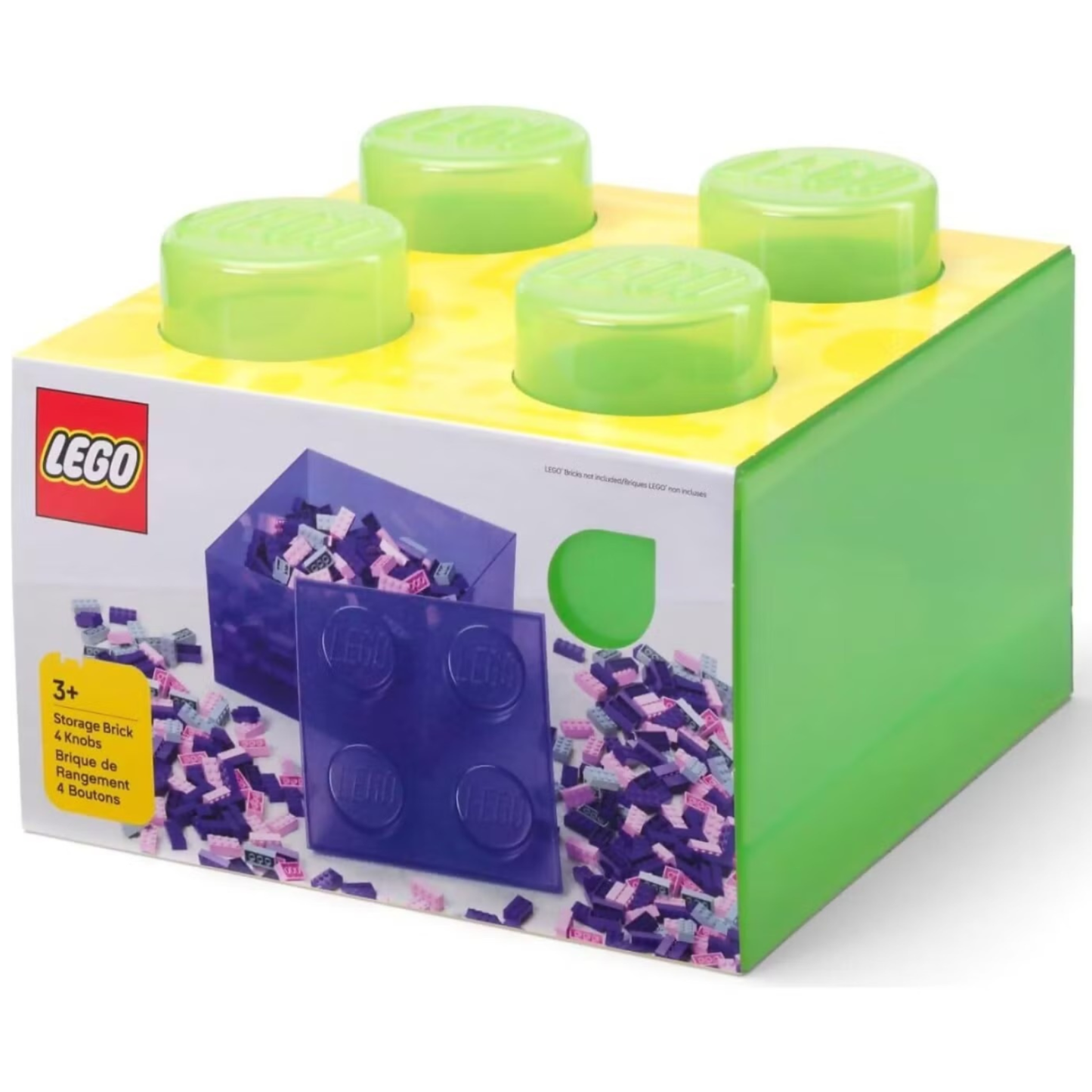 Lego Storage Brick 4 Top Lid - Translucent Light Green - Hộp Lưu Trữ Gạch LEGO 4 Nút - LEGO Room Copenhagen - Hình ảnh sản phẩm