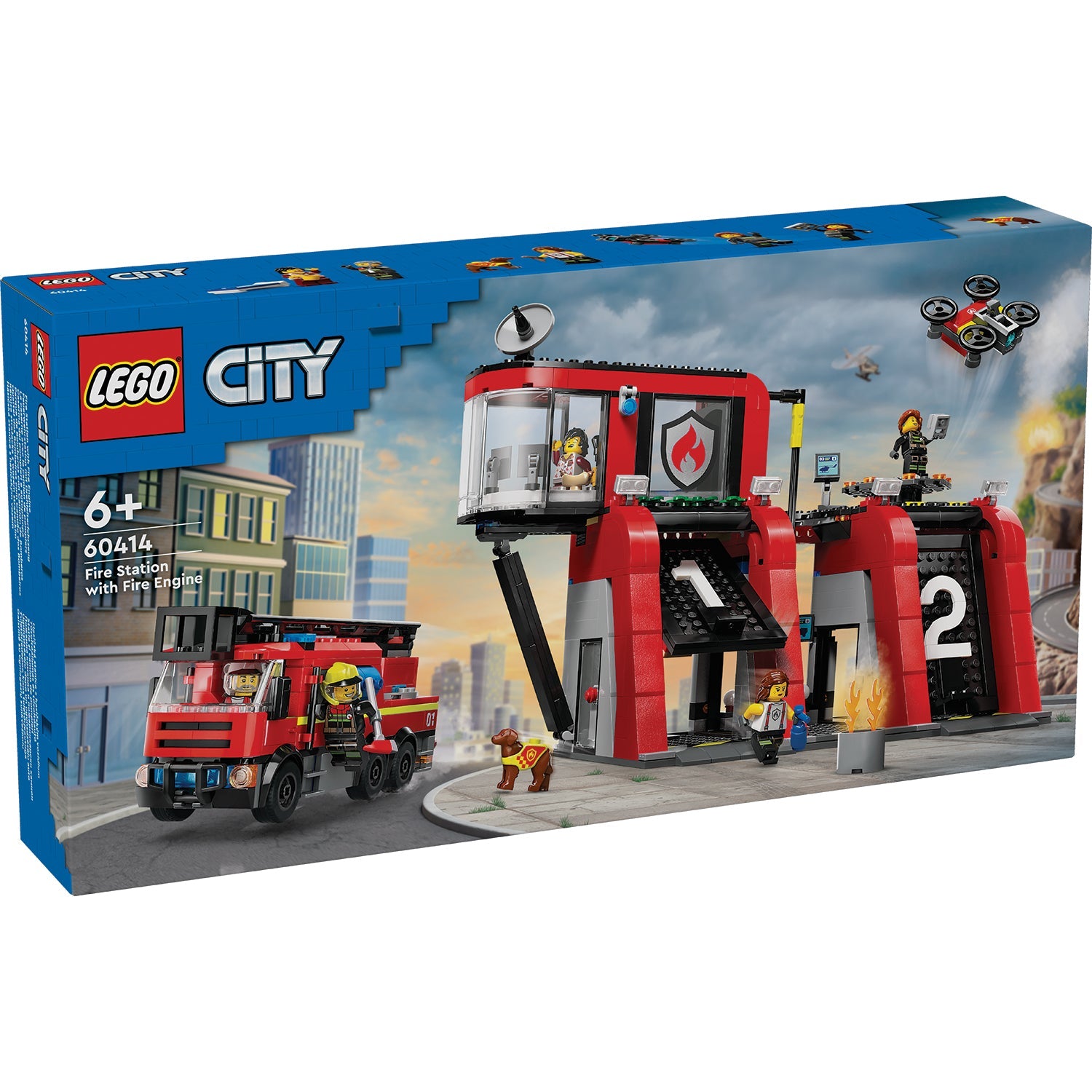 LEGO® City Fire Station with Fire Truck - Bộ lắp ráp Trạm Cứu Hỏa và Xe Cứu Hỏa - LEGO 60414 - Hình ảnh sản phẩm