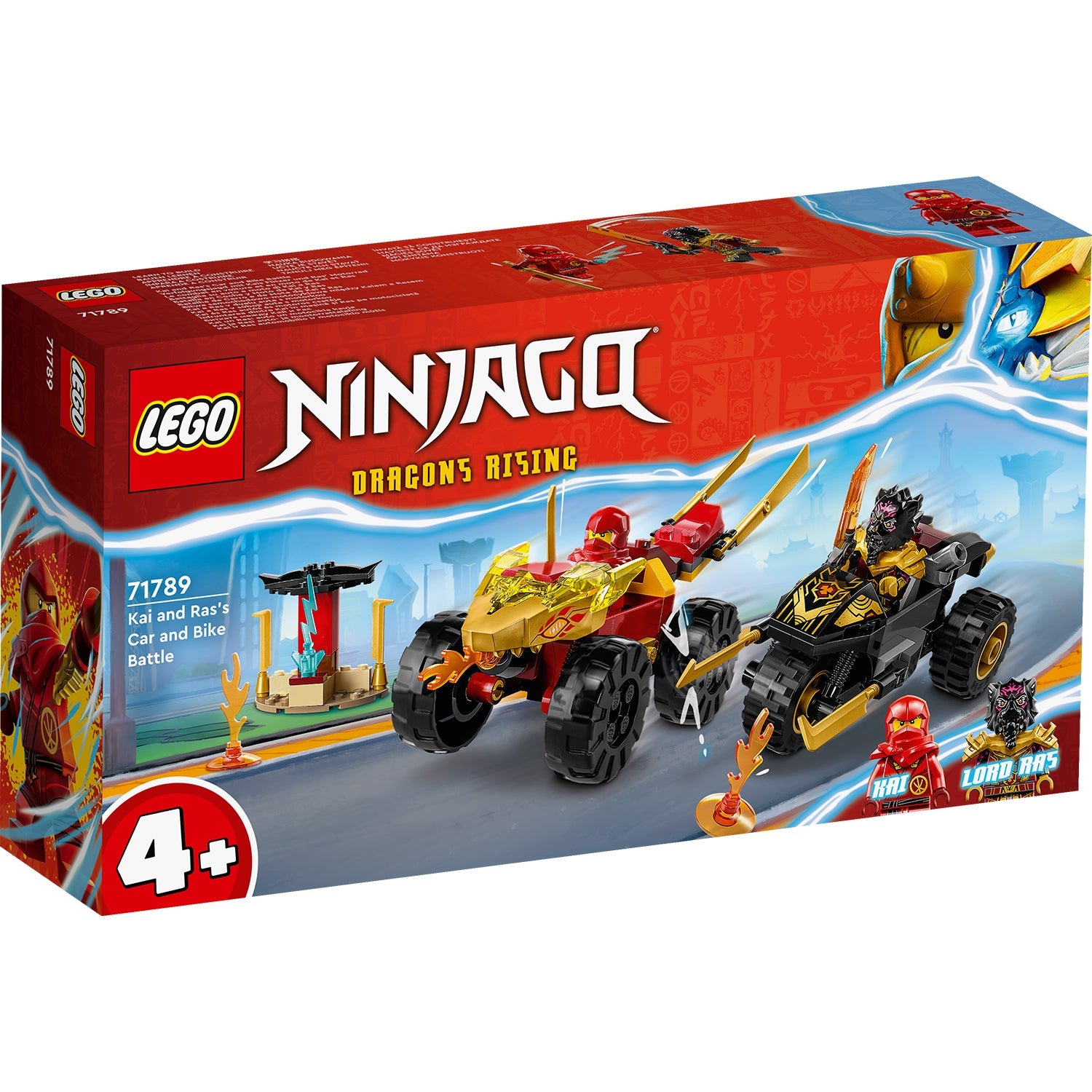 LEGO® NINJAGO® Kai and Ras’s Car and Bike Battle - Bộ Lắp Ráp Trận Chiến Xe Rồng Và Mô Tô 71789 - Hình ảnh sản phẩm