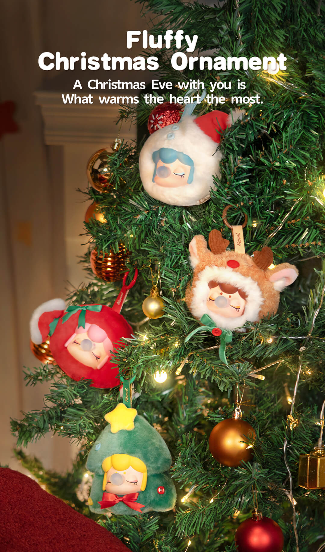 Nanci Christmas Gift Plush Pendant | Blind Box Set of 4 (80mm) - Mô hình móc khóa bông Giáng sinh - Rolife