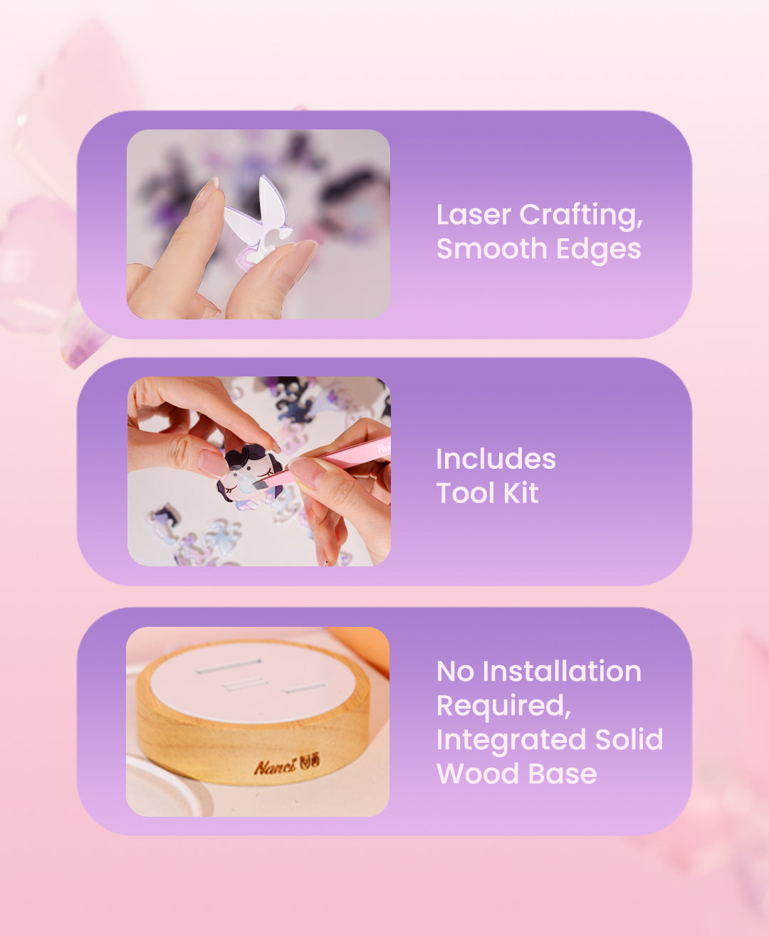 Rolife Acrylic Puzzle Night Light - Lantern Festival PTY003 - Đồ chơi xếp hình 3D tích hợp đèn ngủ - Rolife