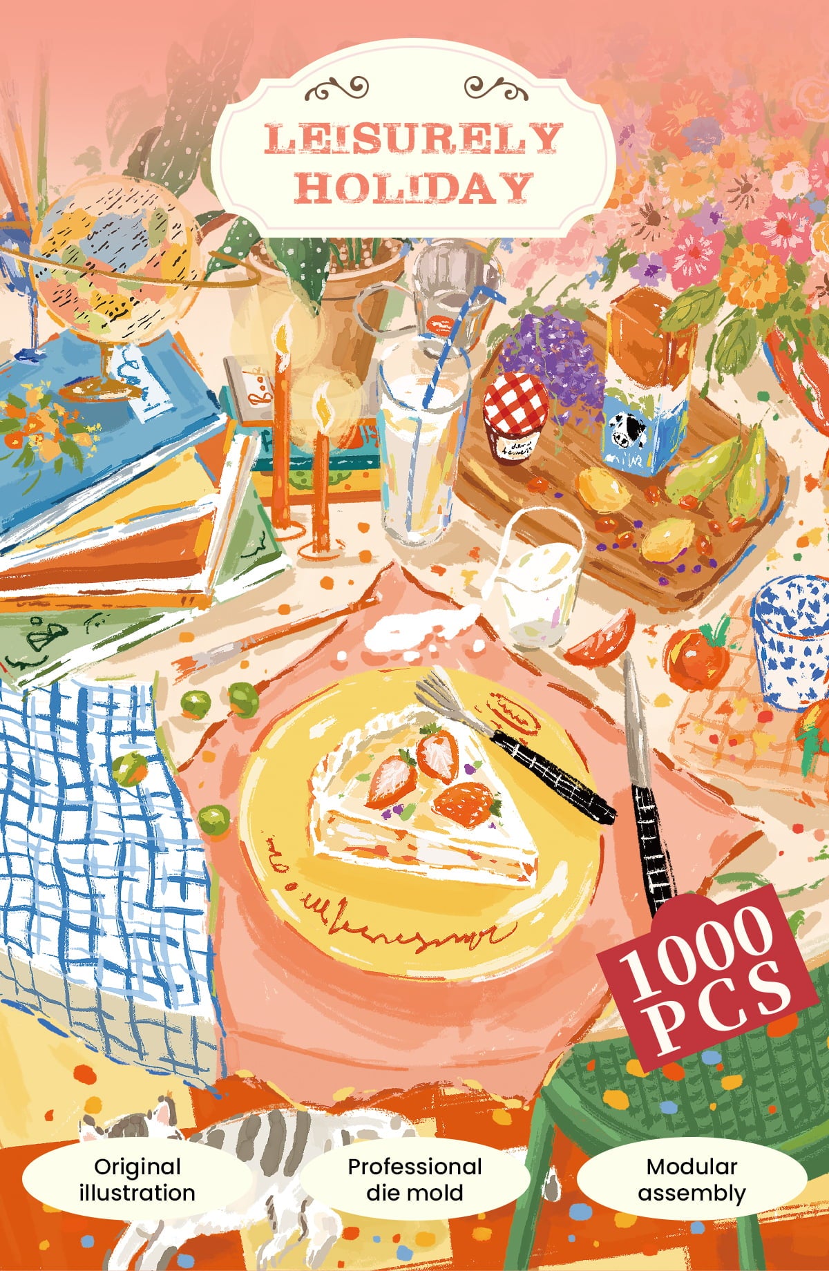 Rolife 1000 Piece Jigsaw Puzzle - Leisurely Holiday PT002 - Bộ tranh xếp hình 1000 mảnh cao cấp