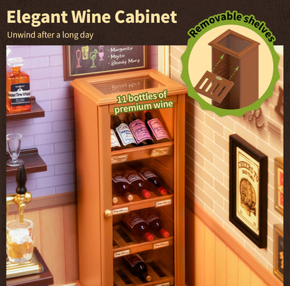 Rolife Super Creator Leisurely Cheers Bar Miniature House (DW012) - Mô hình quán bar nhựa lắp ráp - Rolife