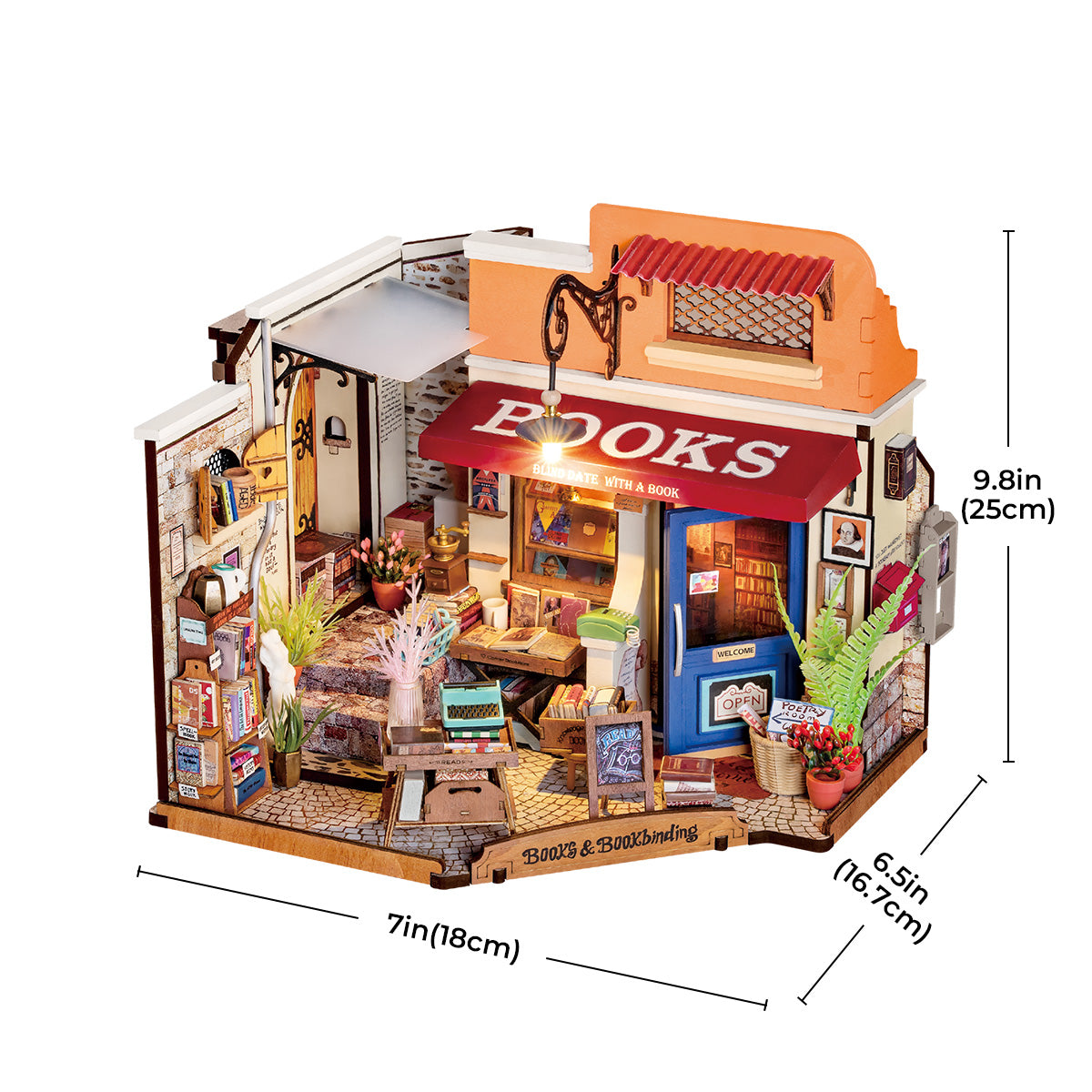 Rolife DIY Miniature House Kit - Corner Bookstore DG164 - Mô hình nhà gỗ tí hon - Rolife