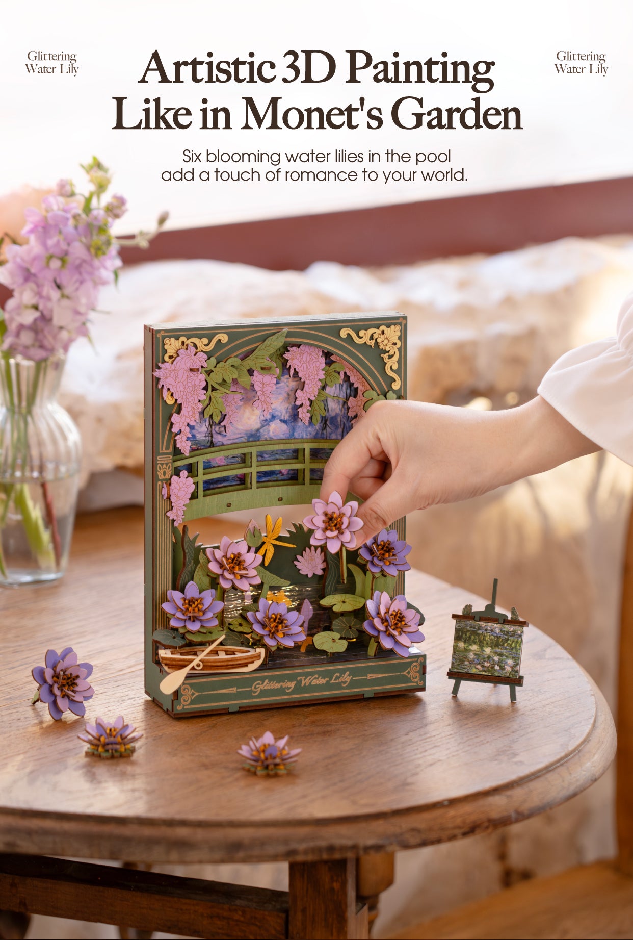 Rowood 3D Wooden Puzzle - Glittering Water Lily - Mô hình lắp ráp gỗ 3D - Rolife TH001