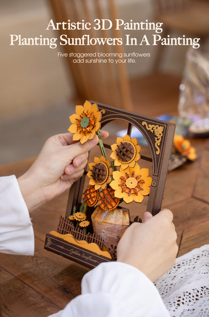 Rowood 3D Wooden Puzzle - Golden Sunflower TH002 - Mô hình lắp ráp gỗ 3D - Rolife