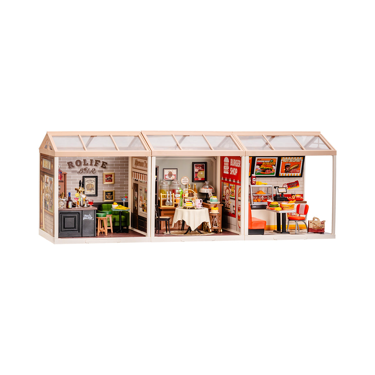 Rolife Super Creator Plastic DIY Mini House 3 in 1 (Horizontal Version) - Mô hình nhà búp bê mini bằng nhựa lắp ráp - Rolife